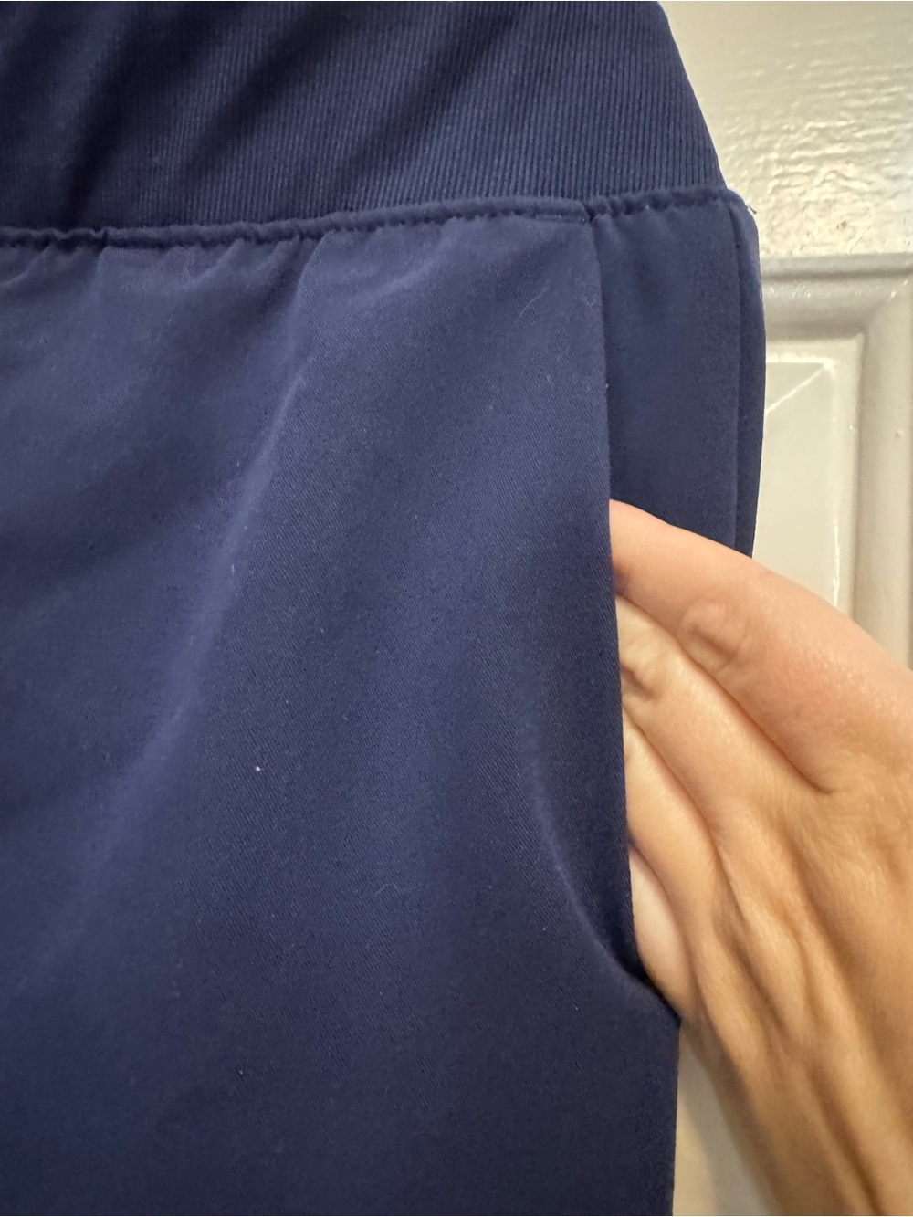 Women’s Navy Drawstring Scrub Pants - Picture 3 of 5